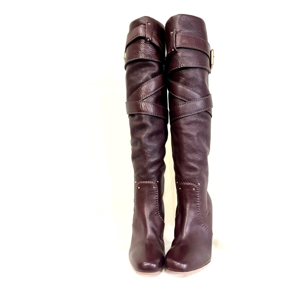 Chloé Wrap-Strap Leather Knee Boots — 38.5 — Rare Archival Style - Picture 4 of 7